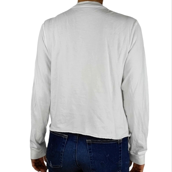 Vans OFF THE WALL Lavender White Shirt Size Large Print on Sleeve - Picture 4 of 4